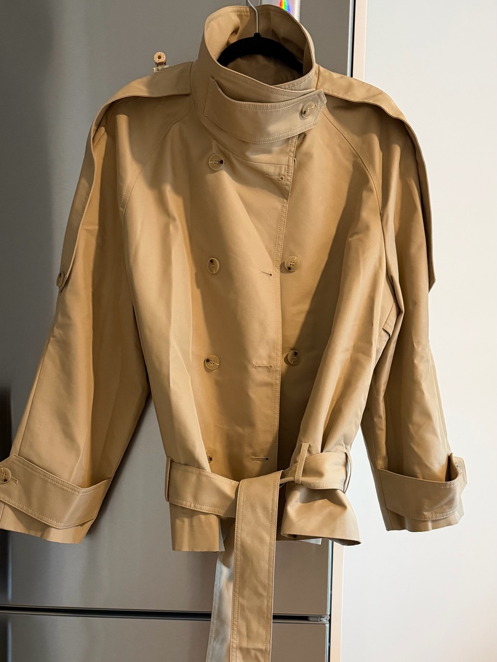 Zara Double-Breasted Trench Coat Jacket - Beige/Tan